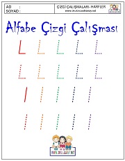 m harfi çizgi çalışması